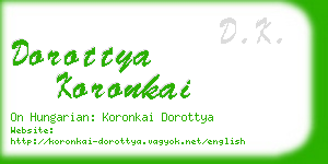 dorottya koronkai business card